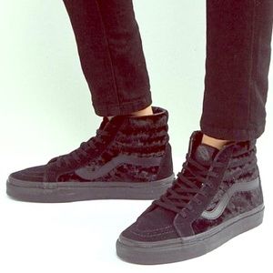 Vans Black Velvet Suede Sk8 Hi Reissue 9 40 7.5